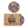Decovetro Cam Kesme Tahtası Yuvarlak Geometrik Motif Desenli 30x30 Cm