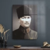 Decovetro Askeri Üniformalı Atatürk Cam Tablo 30x40 cm