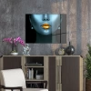 Decovetro Cam Tablo Abstract Blue Gold Woman 70x100 cm