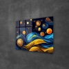 Decovetro Cam Tablo Abstract Renkli Dalgalar 70x100 cm