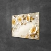 Decovetro Cam Tablo Gold Çiçek Desenli 50x70 cm