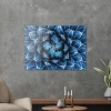 Decovetro Cam Tablo Mavi Çiçek Deseni 50x70 cm
