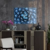 Decovetro Cam Tablo Mavi Çiçek Deseni 70x100 cm