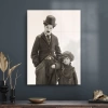 Decovetro Charlie Caplin ve Çocuk Cam Tablo 30x40 cm