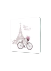Decovetro Cam Sunum Servis Tabağı Kare Love Bonjour Paris 30 x 30 Cm