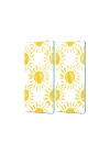 Decovetro Cam Kahve Sofra Sunum Tablası 2li Set Sarı Güneş Desenli 30 x 15 Cm