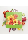 Decovetro Cam Sunum Servis Tabağı Kare Renkli Çiçek Desenli 30 x 30 Cm