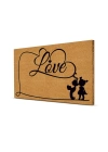 Decovetro Paspas Aşk Desenli Kapı Önü Paspası40 x 60 Cm