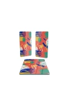 Decovetro Cam Sunum Servis Tabağı 3lü Dikdörtgen Set Renkli Çizgiler