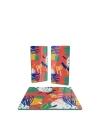 Decovetro Cam Sunum Servis Tabağı 3lü Kare Set Renkli Çizgiler