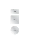 Decovetro Cam Sunum Servis Tabağı 3lü Karma Set Siyah Beyaz Geometrik Desenli