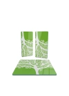Decovetro Cam Sunum Servis Tabağı 3lü Kare Set Yeşil Ağaç Deseni