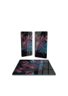 Decovetro Cam Sunum Servis Tabağı 3lü Kare Set Neon Çiçek Desenli