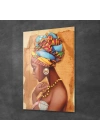 Decovetro Afrikalı Kadın Portre Cam Tablo 70x100 cm