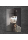 Decovetro Askeri Üniformalı Atatürk Cam Tablo 30x40 cm