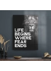 Decovetro Cam Tablo Fear Ends Motivational 50x70 cm