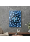 Decovetro Cam Tablo Mavi Çiçek Desenli 50x70 cm