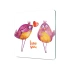 Decovetro Cam Sunum Servis Tabağı Kare Love You Bird Desenli 30 x 30 Cm