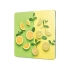 Decovetro Cam Sunum Servis Tabağı Kare Sarı Yeşil Limon Desenli 30 x 30 Cm