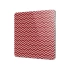 Decovetro Cam Sunum Servis Tabağı Kare Kırmızı Çizgi Desenli 30 x 30 Cm