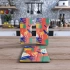 Decovetro Cam Sunum Servis Tabağı 3lü Dikdörtgen Set Renkli Çizgiler