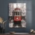 Decovetro Tramvay Şehir Manzarası Cam Tablo 30x40 cm