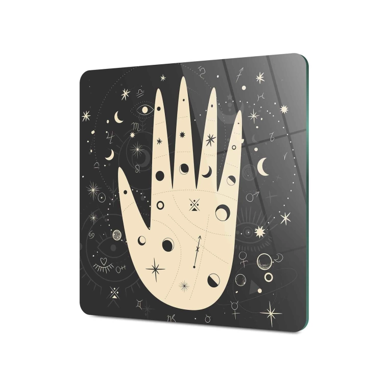 Decovetro Cam Sunum Servis Tabağı Kare My Kitchen Horoscope Desenli