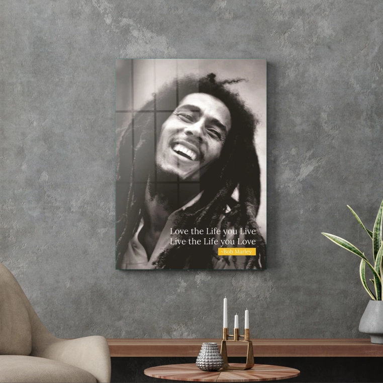 Decovetro Cam Tablo Bob Marley
