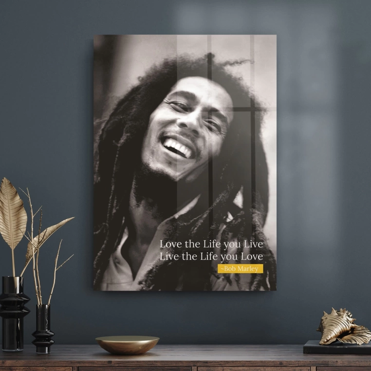 Decovetro Cam Tablo Bob Marley