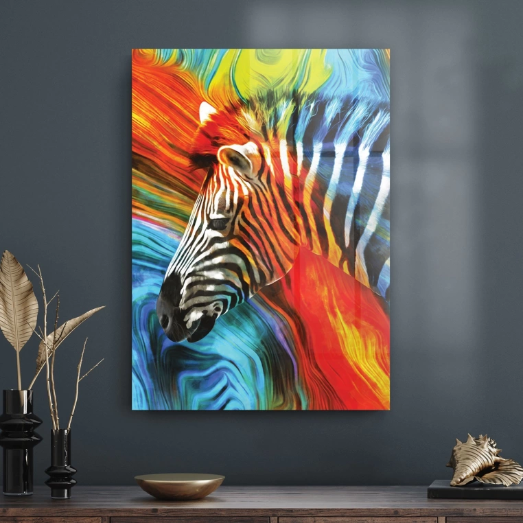 Decovetro Cam Tablo Zebra Desenli