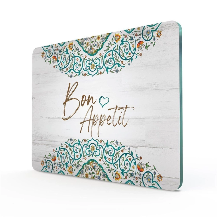 Decovetro Cam Kesme Tahtası Bon Appetit Desenli 30x40 Cm