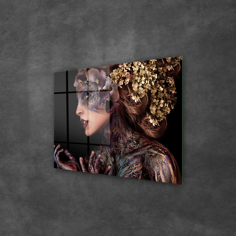 Decovetro Cam Tablo Abstract Gold Woman 70x100 cm