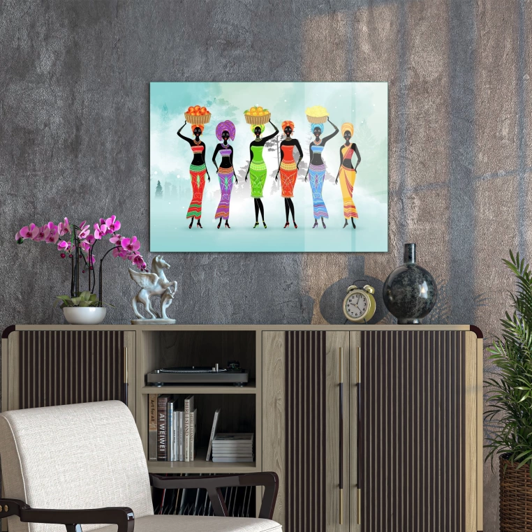 Decovetro Cam Tablo Afrikalı Kadınlar 50x70 cm