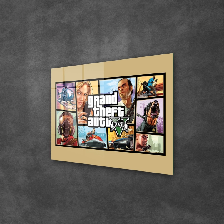 Decovetro Cam Tablo Gamer Room Gta 70x100 cm