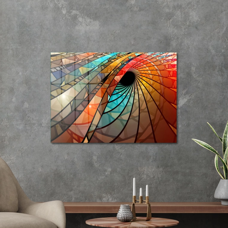 Decovetro Cam Tablo Geometrik Tasarım 70x100 cm