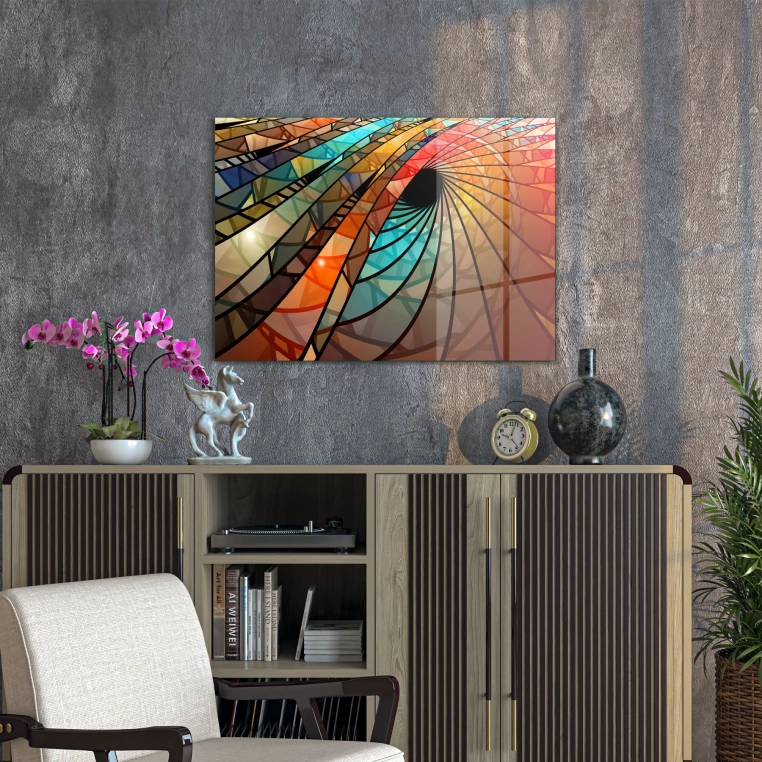 Decovetro Cam Tablo Geometrik Tasarım 70x100 cm