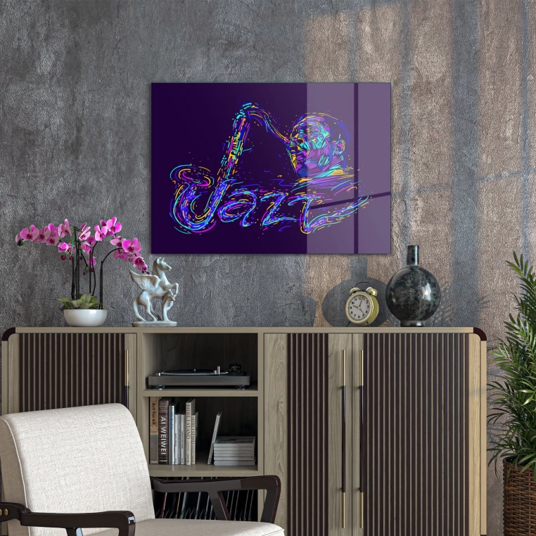 Decovetro Cam Tablo Jazz Music 50x70 cm