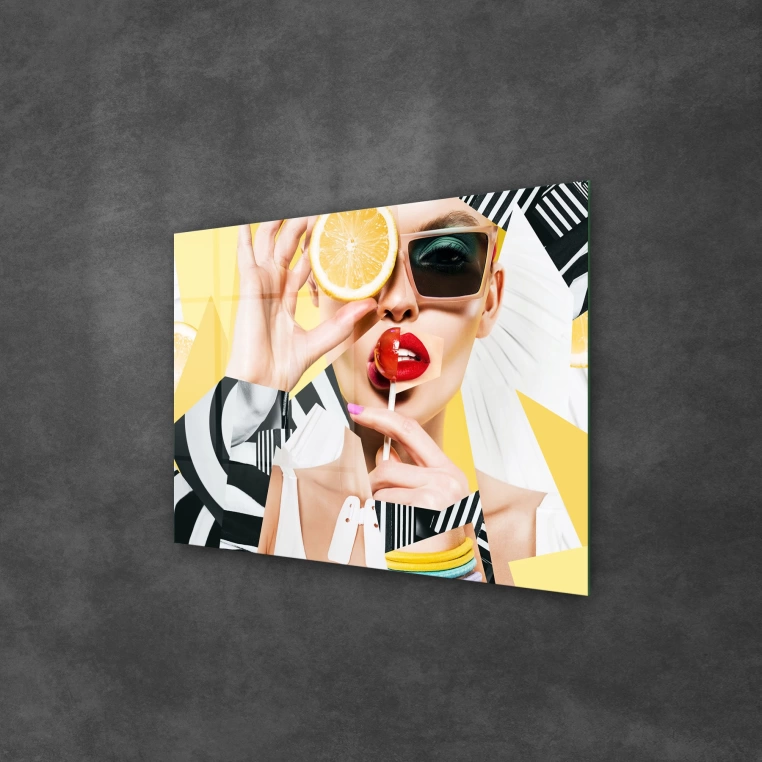 Decovetro Cam Tablo New Pop Art Woman Candy 50x70 cm