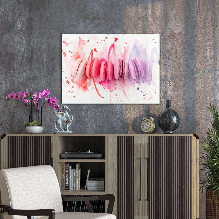 Decovetro Cam Tablo Pembe Makaron 30x40 cm