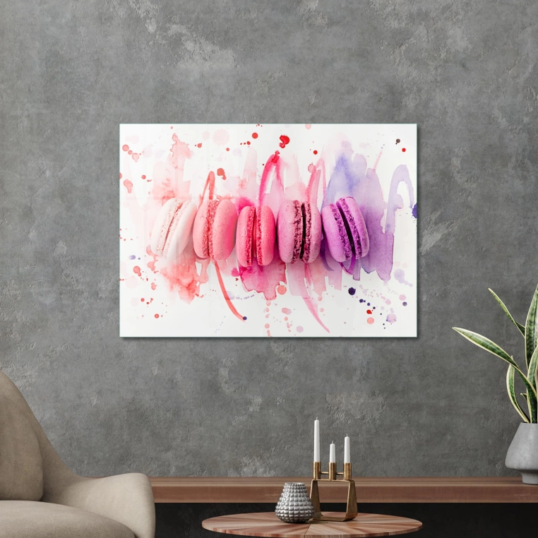Decovetro Cam Tablo Pembe Makaron 50x70 cm