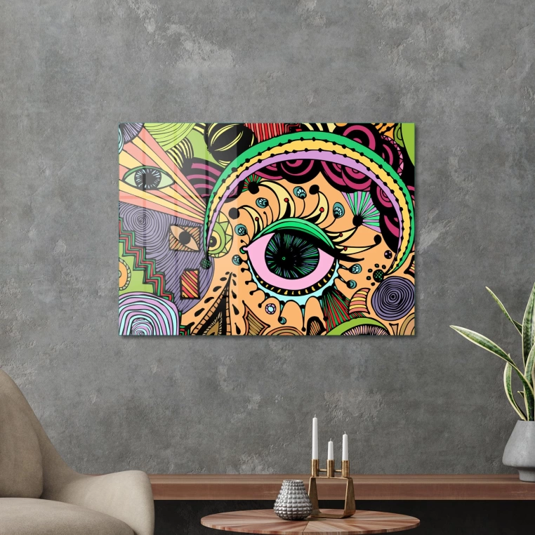 Decovetro Cam Tablo Pop Art Colour Eye 70x100 cm