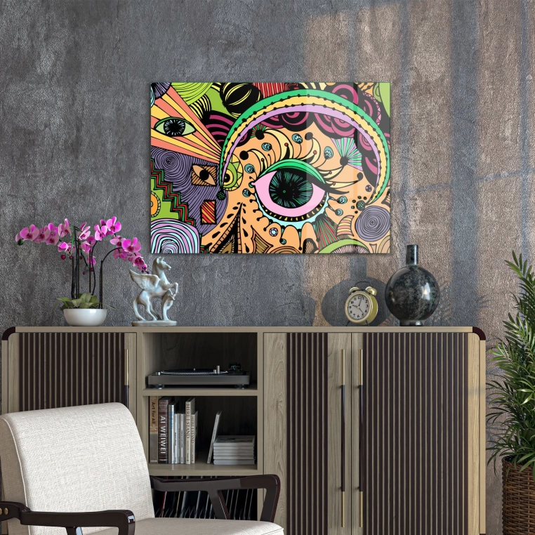 Decovetro Cam Tablo Pop Art Colour Eye 70x100 cm