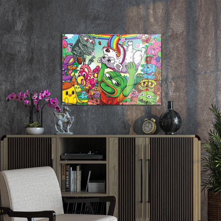 Decovetro Cam Tablo Pop Art Colour Monsters 50x70 cm