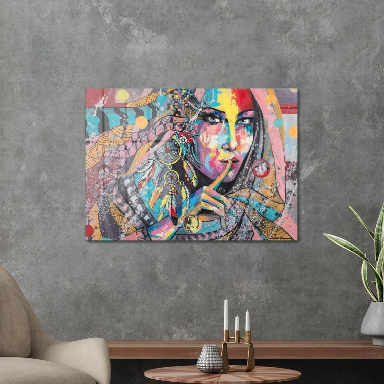 Decovetro Cam Tablo Pop Art Colour Woman 70x100 cm