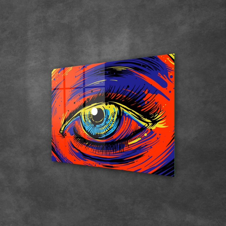 Decovetro Cam Tablo Red Colour Eye 50x70 cm