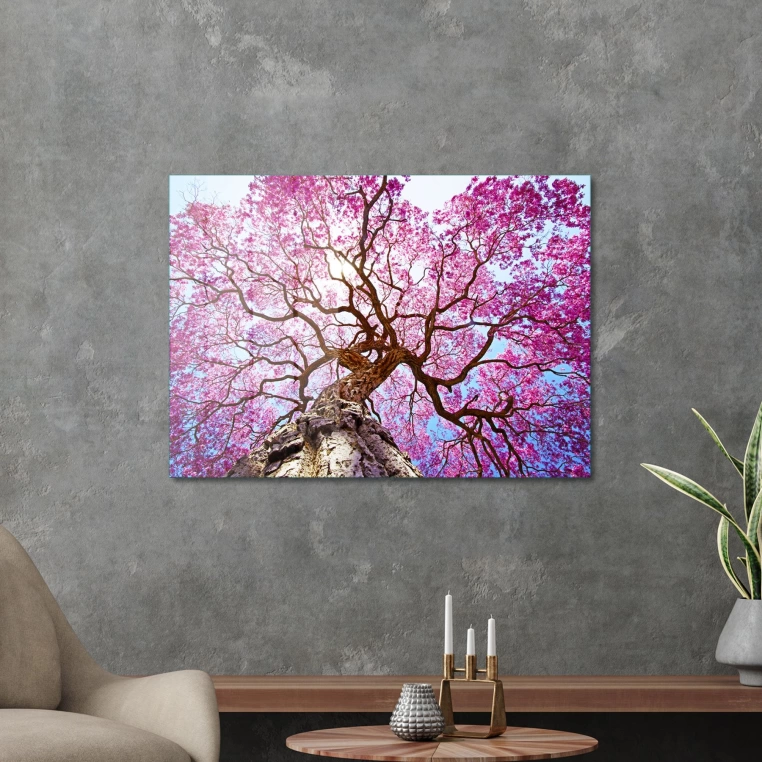 Decovetro Cam Tablo Renkli Ağaç Manzarası 70x100 cm