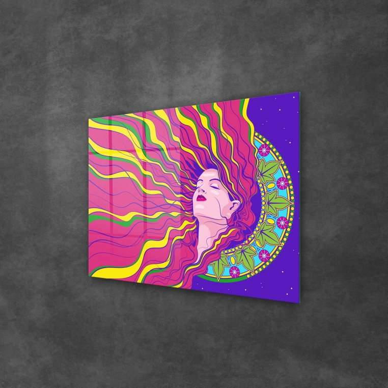 Decovetro Cam Tablo Spiritual Woman Colorful 70x100 cm