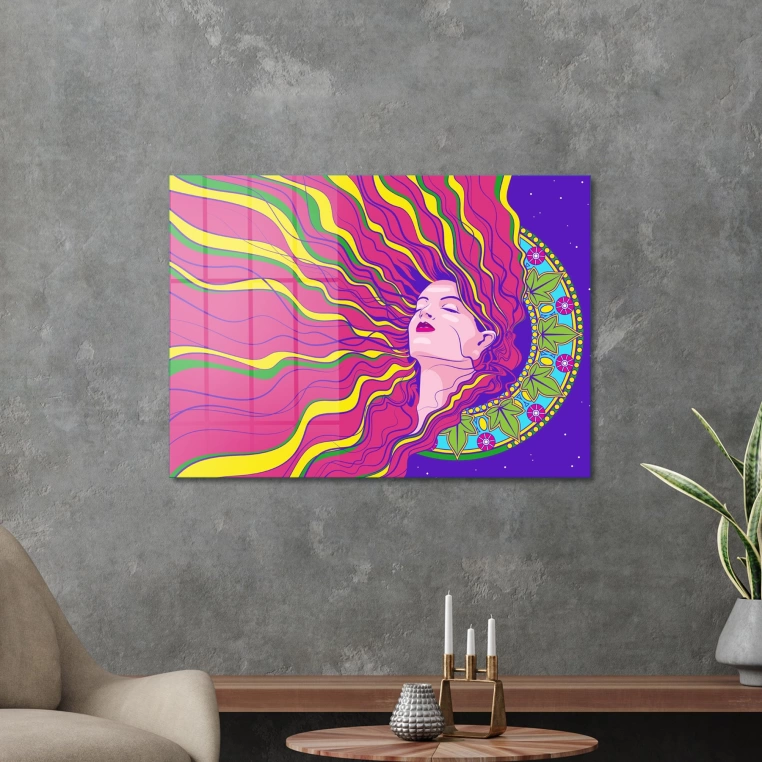 Decovetro Cam Tablo Spiritual Woman Colorful 70x100 cm