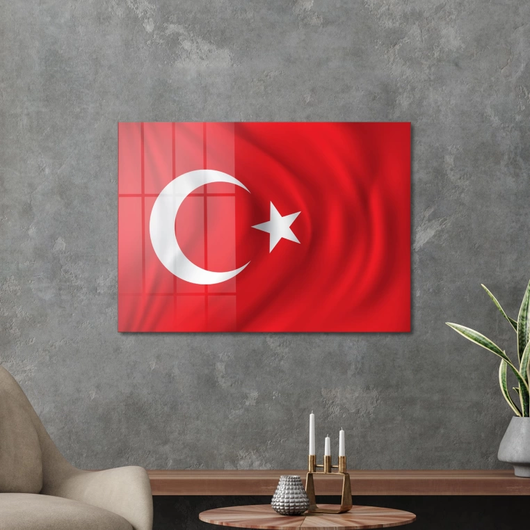 Decovetro Cam Tablo Türk Bayrağı 50x70 cm