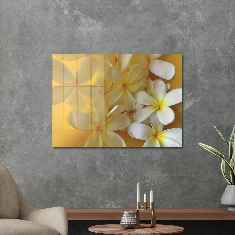 Decovetro Cam Tablo White Lily Desenli 30x40 cm
